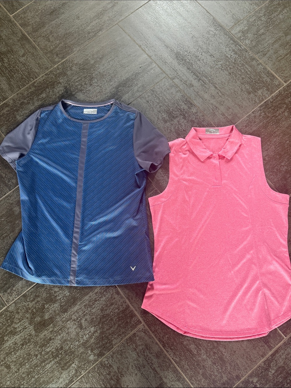 Callaway Girls' Navy Performance Tee & Pink Sleeveless Polo Set